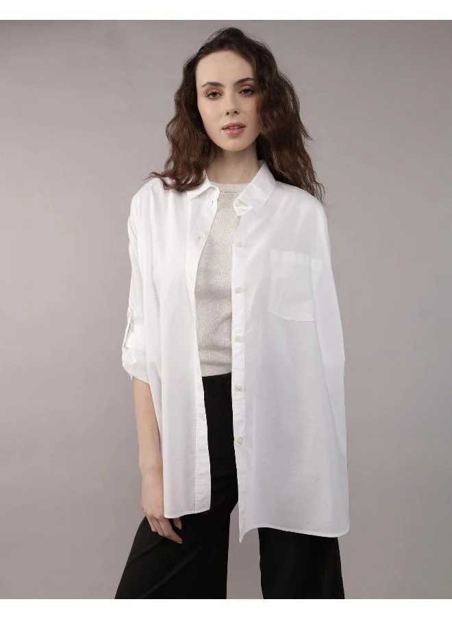 American Eagle – American Eagle AE Long-Sleeve Button-Up Shirt for Women | Best Price UAE