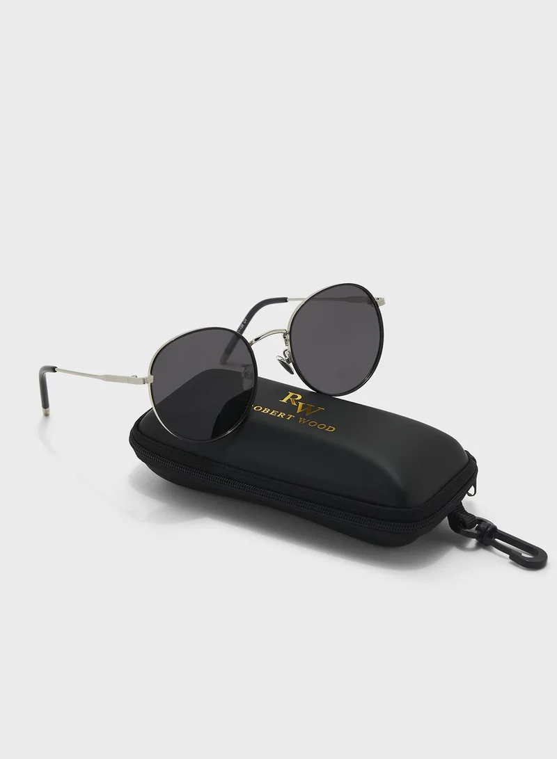 Robert Wood – Robert Wood multicolor Polarized Sleek Edge Round Sunglasses for Men | Best Price UAE