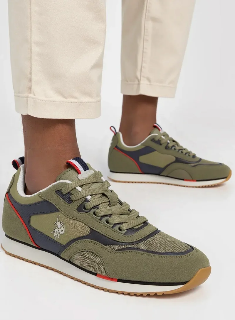 U.S. Polo Assn. – U.S. Polo Assn. Khaki Men’s Khaki Low-Top Sneakers – Lightweight Timeless Lace-Up Style for Men | Best Price UAE