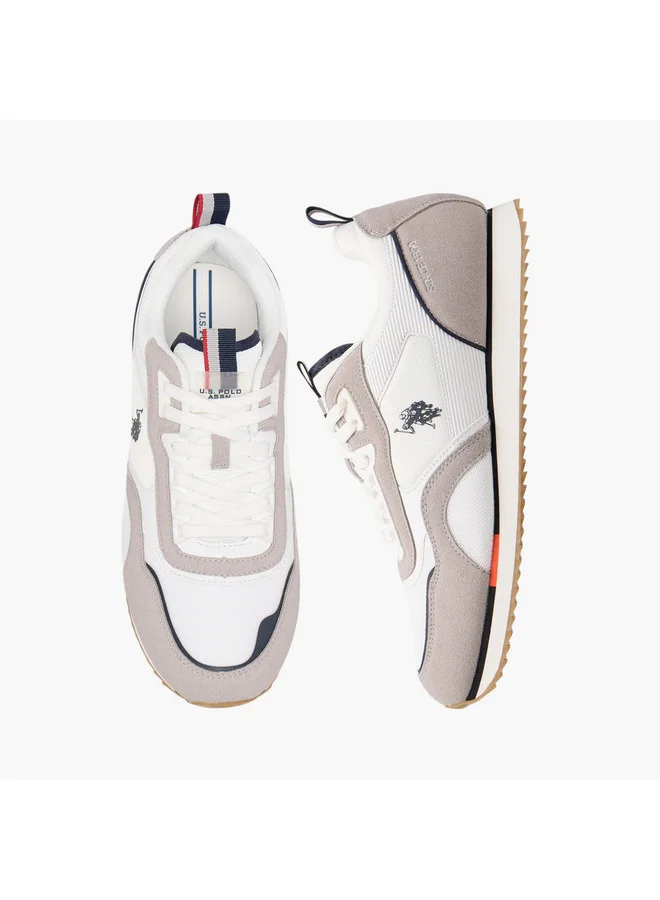U.S. Polo Assn. – U.S. Polo Assn. WHITE Men’s Logo Detail Sneakers with Lace-Up Closure for Men | Best Price UAE