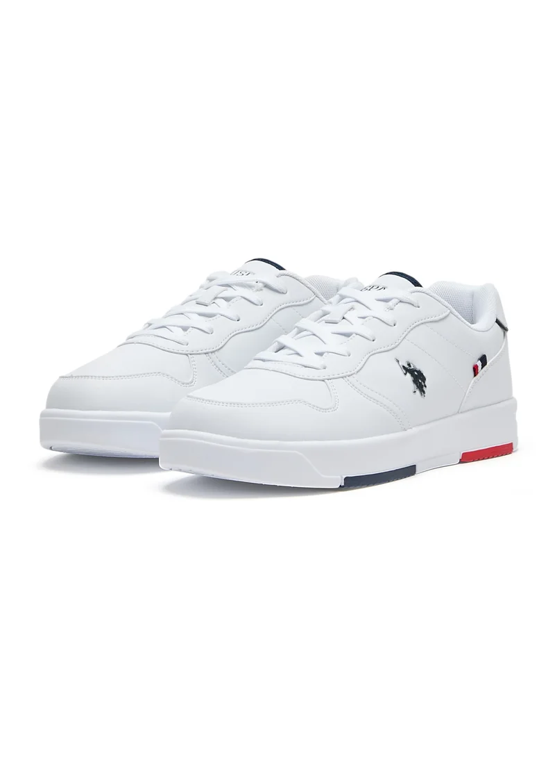 U.S. Polo Assn. – U.S. Polo Assn. White Men’s White Low-Top Sneakers – Lightweight, Minimalist Design with Red & Blue Accents for Men | Best Price UAE