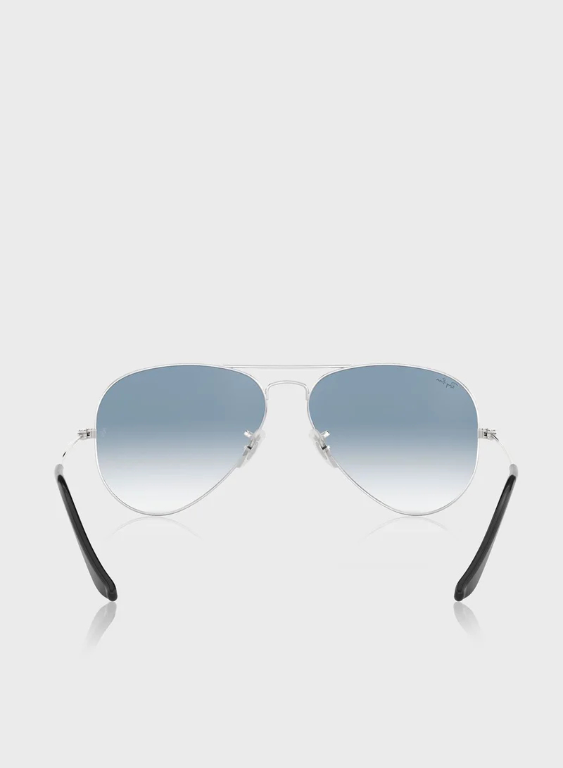 Ray-Ban – Ray-Ban silver 0Rb3025 Aviator Large Metal Sunglasses for Men | Best Price UAE