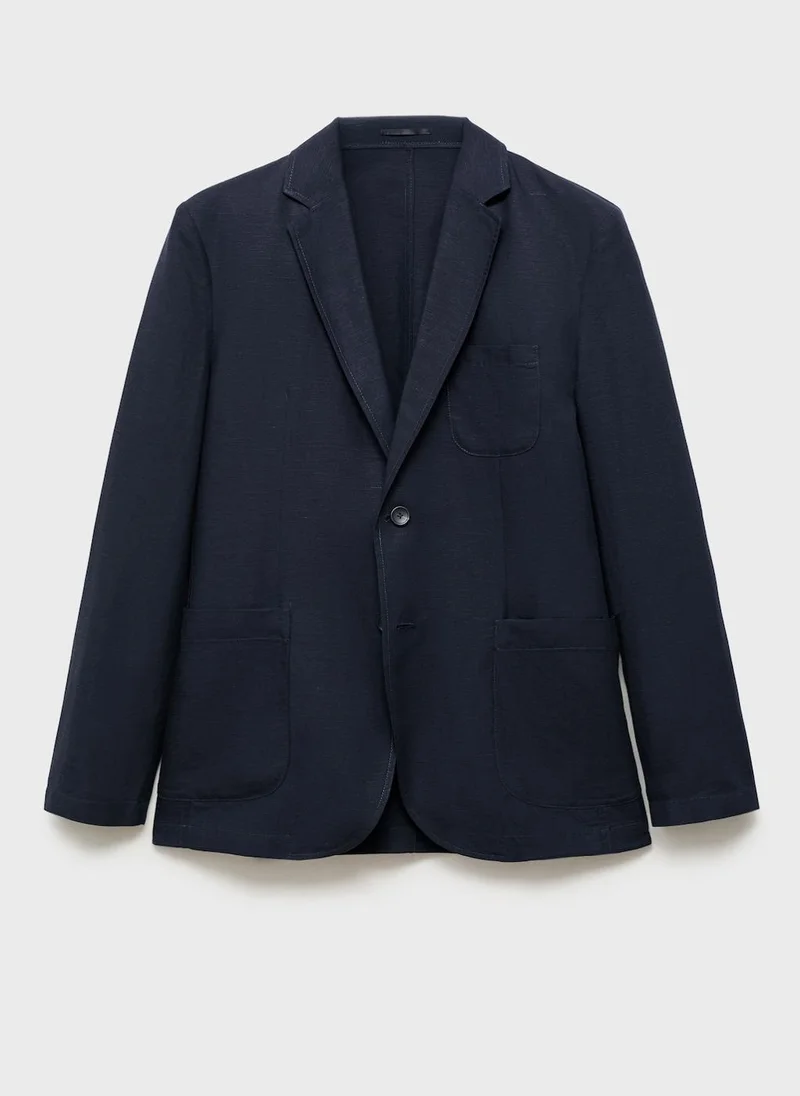 Mango Man – Mango Man Slim Fit Linen Suit Blazer for Men | Best Price UAE