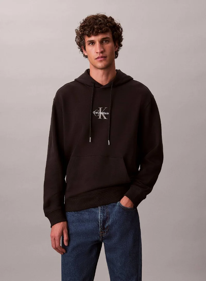 Calvin Klein Jeans – Calvin Klein Jeans black Relaxed Monogram Hoodie for Men | Best Price UAE