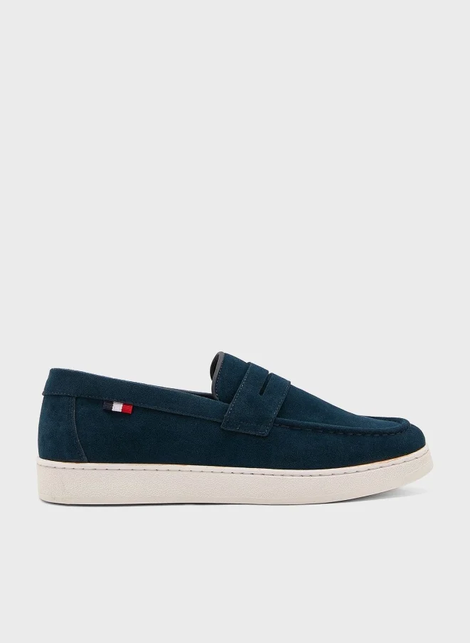 Robert Wood – Robert Wood navy Suede Penny Slip-On Loafers for Men | Best Price UAE